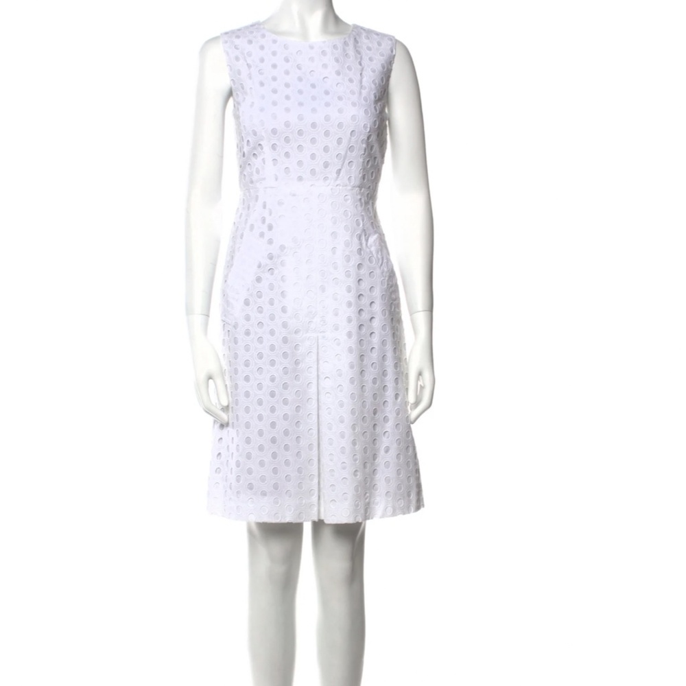 Diane Von Furstenberg White A- Line Midi Dress with pockets